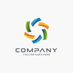 Abstract Modern 3D logo design