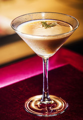 tomato and herb bloody mary martini cocktail glass