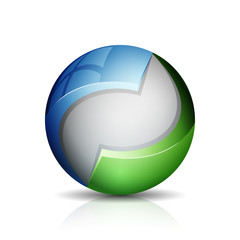 Blue Green Eco Sphere Illustration