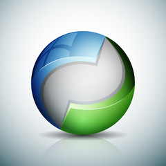 Blue Green Eco Sphere Illustration