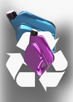 Plastic recycling, conceptual illustration