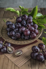 Healthy fruits Red grapes in the vineyard,