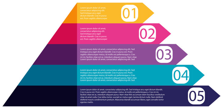 Colorful pyramid infographics diagram