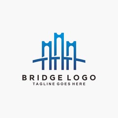 Fototapeta premium Blue bridge logo