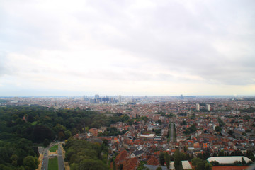 Fototapeta na wymiar Photo of top view on city from Atomium in Brussels
