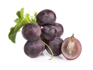 Grapes on a white background