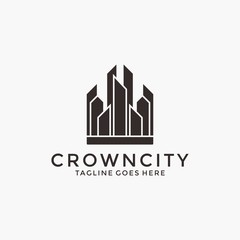Fototapeta premium Crown city, real estate logo