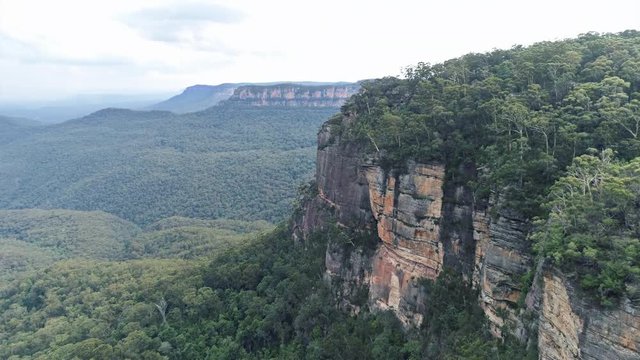 Aerial view of mountains and canyon - Blue Mountains, Australia