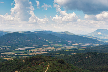 Fototapeta premium .Views on the roads of Provence. Beautiful panorama to the mountains, villages and lavender fields.