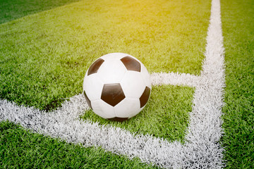 Soccer Football on Corner line