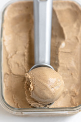 Scoop of coffee ice cream