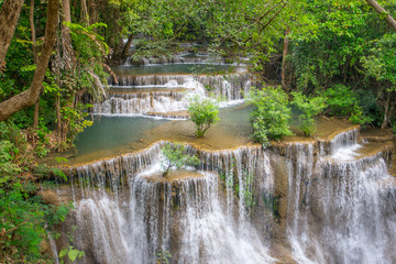 Huaymaekamin Waterfall in kanchanaburi province Thailand