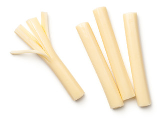 String Cheese Isolated on White Background