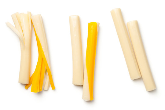 String Cheese Isolated on White Background