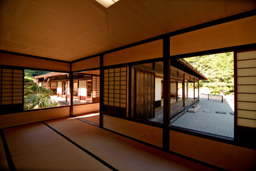 japanese ancient tea house and royal garden