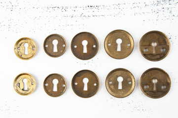 Vintage brass door lock cover