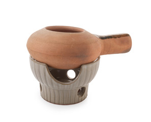Clay pot isolated on white background