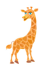 Naklejka premium Giraffe. Cartoon illustration on white background.