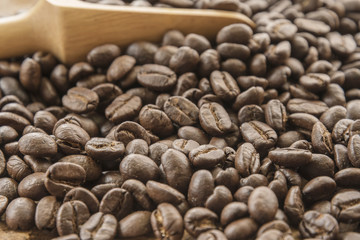Roasted coffee beans background
