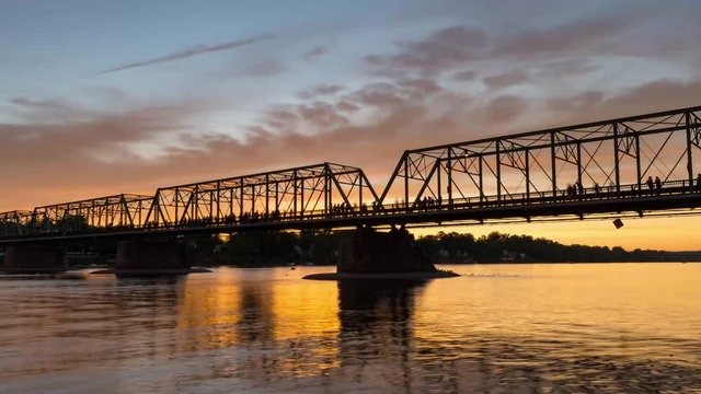 Epic Sunset Timelapse over Bridge - Lambertville, New Jersey