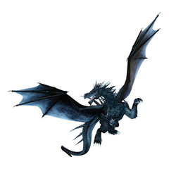 Obraz premium 3D Fantasy Fantasy Dragon na białym tle