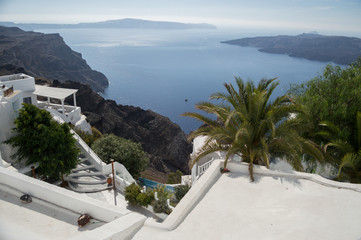 Whitewashed Houses and Sea View, Santorini, Cyclades, Greece