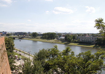Fototapeta na wymiar Fleuve Vistule à Cracovie, Pologne