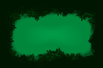 Vector green leaves frame.