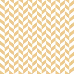 Gordijnen Modern abstract naadloos zigzagpatroon. Scandinavische stijl. Geel en wit mozaïek print. Vectorachtergrond. © Viktoriia