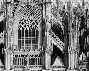 Cologne cathedral in Cologne, Germany, monochrome