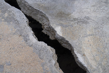 Cracked concrete floor