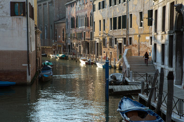 Fototapeta na wymiar Buildings on a canal in Venice