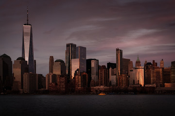Fototapeta na wymiar Sunset on New York City