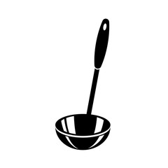 Kitchen ladle for soup cook. Icon in simple style.