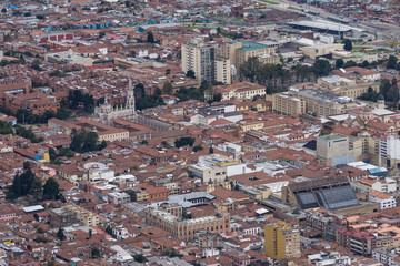 Vue aérienne de Bogota, Colombie