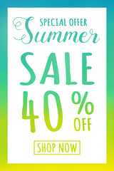 Multicoloured poster for Summer Sale. Vector.