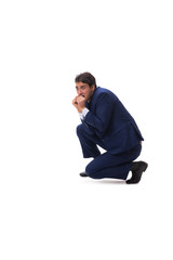 Young businessman isolated on white background 