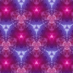 Symmetric kaleidoscopic creative fashion decor. Abstract pink and purple color watercolor painting background. Artistic acrylic texture. Art pattern for graphic design and print production. 