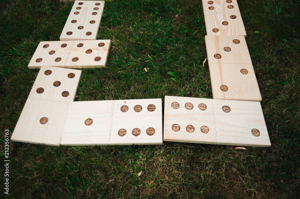 Wall mural dominoes