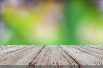 Wooden tablet on natural background