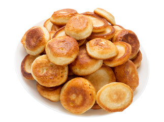Fritters isolated on white background. Thick Pancakes.