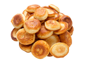 Fritters isolated on white background. Thick Pancakes.