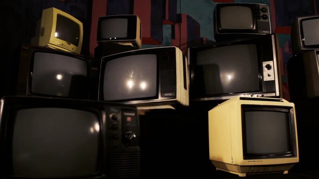 Retro TV Turning On Green Screen. Gold Tobacco Tone. You can replace green screen with the footage or picture you want with &ldquo;Keying&rdquo; effect in AE  (check out tutorials on YouTube).