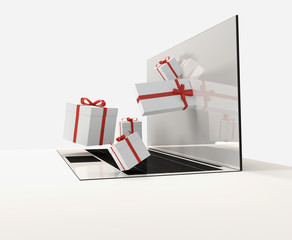 computer notebook laptop gifts screen 3d-illustration
