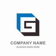Monogram Letter G Geometric Square Architecture Interior Construction Business Company Stock Vector Logo Design Template