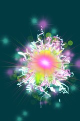 abstract fireworks electrical explosion lights colored nebula effect