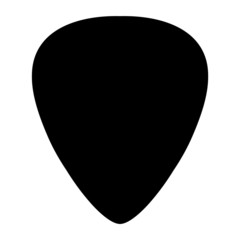 A black and white silhouette of a plectrum