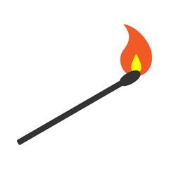 Burning match. Vector.