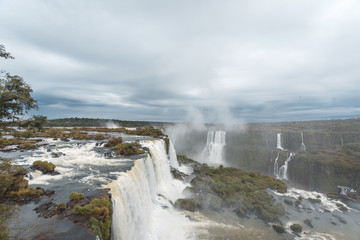 Fototapeta na wymiar The Iguaçu Falls is a group of about 275 waterfalls on the Iguaçu River in Brazil and Argentina.