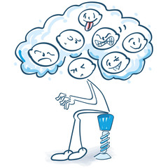 Strichmännchen mit unterschiedlichen Gefühlen